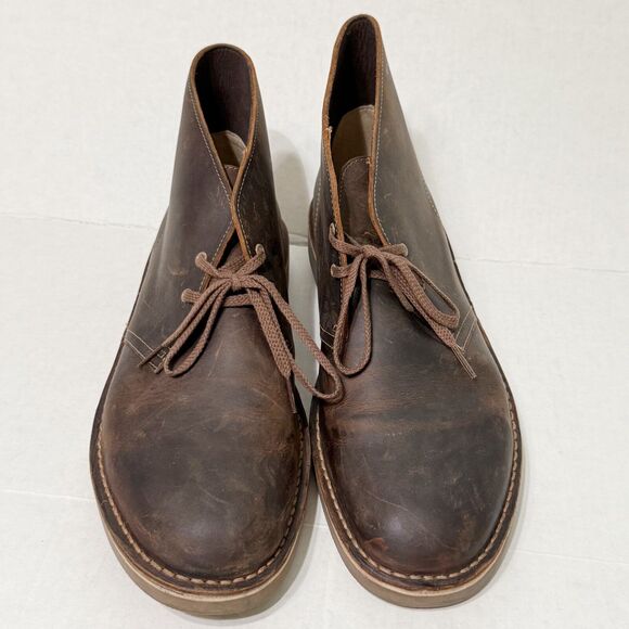 Clarks Bushacre Mens 13M Shoes Brown Leather Comfort Chukka Ankle Boots Beeswax main image 6